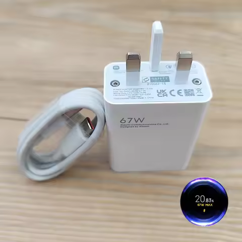 Xiaomi Original 67W Charger Turbo Fast Charge UK Adapter 2/1.5/1 M 6A Usb Type C Cable For Redmi Not