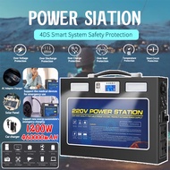 1200W Power Bank Station Large Capacity Portable Fast Charge Solar Charger Camping Outdoor Emergency
