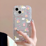 Photo frame airbag case for iphone 14promax 11 13 12 7Plus 8 6s XR X XS Max strawberry bear moon cover