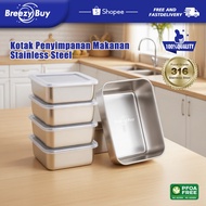 SUS316 Food Storage Container Stainless Steel Bento Box Healthy Food Container Clear Plastic Lid Foo