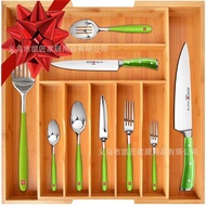 ST/💚Household Knife and Fork Storage Kitchen Drawer Built-in Divider Box Bamboo Kitchen Appliances Tableware Cosmetics C