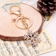MALCOLM Snowflake Keychain Fashion Trendy Hot Christmas Gift for Woman Ladies Crystal Pendant