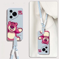 KEYOUQU | Creative Disney授权硅胶手机壳 Huawei Pura70 Pro新款腕带手拎P60斜挎背带挂绳防摔软壳少女风格