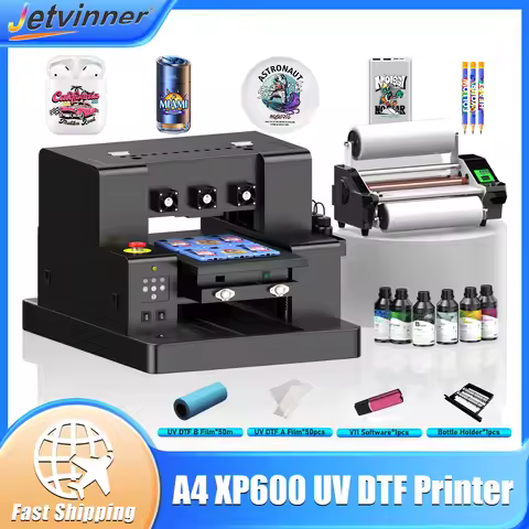 A4 UV Printer For Epson XP600 UV Flatbed Printing Machine with Varnish UV DTF Sticker Printer For Bo