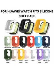 เคสซิลิโคนสำหรับ Huawei Watch Fit 3 ที่ปกป้องจอ ครอบคลุมทั้งหมด เคลือบป้องกัน สำหรับ Huawei Watch Fi