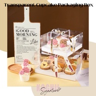 KOCHII 10pcs 4/6/12 Cavity Transparent Cupcake Packaging Box / Packaging Box / Kotak Cupcake