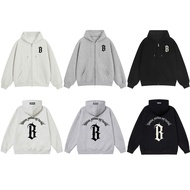 TASTELESS B-shaped Zip Hoodie Loose Form Men's and Women's Zipper Large 2-Layer Hat with Inside Pock