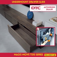 TEAMSTAR DTC Full Extension Synchronized Undermount Slides with 3D Locking Device Magic Move TS10 Se