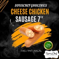FROZEN CHEESE SAUSAGE 7'' 1KG/PKT/ FROZEN FOOD/ STEAMBOAT FOOD/ HALAL