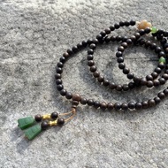 6mm 天然原生綠奇楠沈香珠/沉香 緬黃玉貔貅碧玉方印設計多圈手串