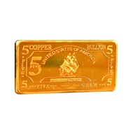 5 gram USA Iron Ship .999 Fine Copper Bullion Bar Cu Element 5g