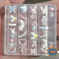 RTJIFSS99 Nail Art Mold, Lace Bowknot Bunny Reusable  Silicone Nail Mold, Creative Cartoon Flower Mo