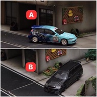 《預訂 Pre-order 》Street Weapon SW 1:64合金模型 Honda Civic EG6 Falken Stagea 全碳纖