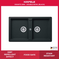 Hafele Granite Sink - Double Bowl (BLACK) (570.36.300)