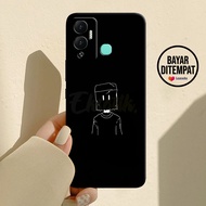 Case Infinix Hot 12 Play - Casing Infinix Hot 12 Play - EKSOTIK - Fashion Case (Black Cool) - Siliko