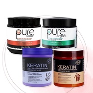 PURE Hair Mask Keratin Lavender Nut Essence Treatment Argan Oil Collagen Rambut Perapi Conditioner 角蛋白发膜修复干枯受损 护发