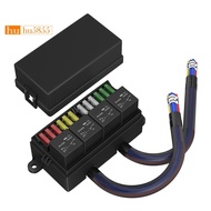 12V Fuse Relay Box Pre-Wired Fuse and Relay Box with 4 Relay 12 Way ATC/ATO Fuses Sealed 12V Relay F