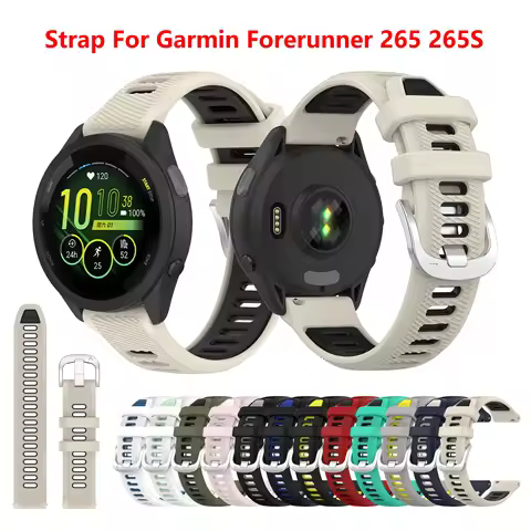 New 18 20 22mm watch band for Garmin Forerunner 265 255 bracelet official buckle strap for Forerunne