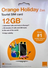 Orange Telecom - Holiday Zen【12GB / 30日】歐洲 40+國家地區 5G 上網卡數據卡電話卡SIM咭[C35]