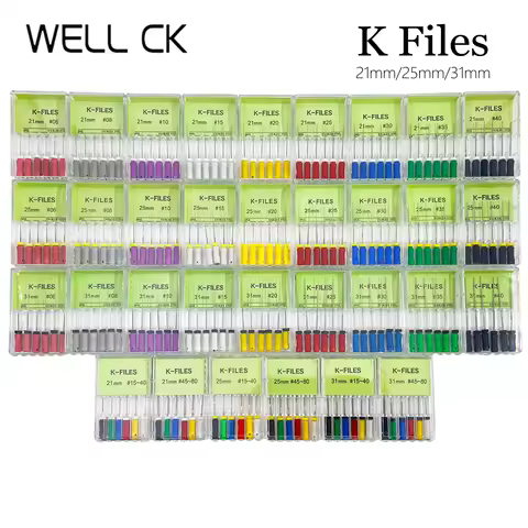 Dental Tools Root Cannal Endo K File 21mm 25mm 31mm Stainless Steel Endodontic Instruments Dentist D