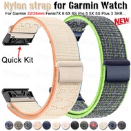 22mm 26mm Nylon strap for Garmin Fenix 7 7X 6 6X Pro 5 5X Plus 3 3HR Quick Fit Bracelet Smartwatch For Forerunner 945 935 Band