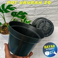 pot bunga ukuran 20 (diameter 19cm) paket murah isi 1lusin pot bunga plastik luainan pot tanaman pot