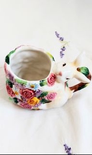 最後2天 &lt;全新&gt; 小兔子 立體花花 茶杯   Peter Rabbit Ceramic Tea Cup