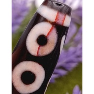 41mm X 11.5mm High Oil Cinnabar High Oil Cinnabar Crescent Seven Eye Dzi Special 7 Eyed Dzi Manik Dz