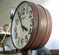 永恆極品 雙面 SEIKO 古電鐘 巨大鐵殼 早期 LOFT 工業 古董 大時鐘 老電鐘 
