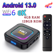 HK1 RBOX K8 Android 13 WiFi 6 4GB RAM 128GB ROM Bluetooth 5 Support 8K 3D Android Tv Box Android Box
