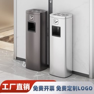 W-8 Hotel Lobby Stainless Steel Vertical Elevator Entrance Trash Can Commercial with Ashtray Corridor Aisle Smoking Smok