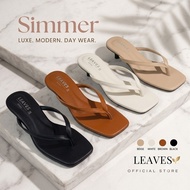 Simmer-Leaves Shoes 1 Inch High Heels [Wide Foot/Bright Feet Recommended To Add 1 Size]