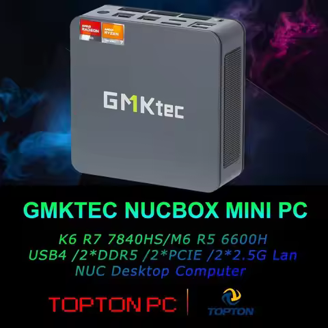 GMKtec Mini PC Gaming M6 Ultra AMD Ryzen 5 7640HS Dual NIC LAN 2.5Gbps Desktop Computer USB4.0, HDMI