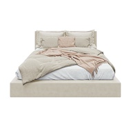 SB Design Square SB FURNITURE SNOOZE/เตียงBF6/ผ้าเทาอ่อน สีเทา (196x212x97.5 ซม.)