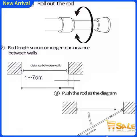 N90R 12PCS Spring Curtain Rods 16 To 28 Inch Tension Rod Spring Curtain Rod Adjustable Curtain Rod E