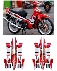 Striping Stiker Lis Les Polet Body Motor Yamaha Fiz R 2002 Merah Standar Full Set