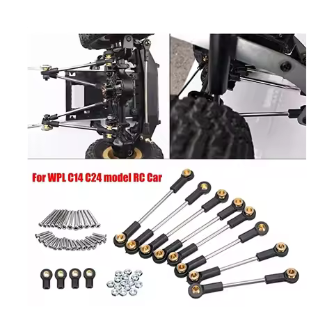 Metal Chassis Suspension Link Tie Rod Set for WPL C14 C24 C24-1 1/16 RC Car Upgrade Parts Accessorie