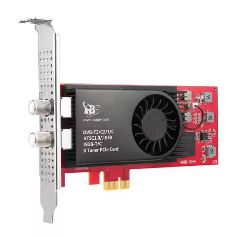 TBS6209se 8 Tuner PCIe Card Support DVB-T2/C2/T/C(J.83A/B/C)/ISDB-T/C/ATSC1.0 Live Broadcast Terrest