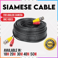 【Ready Stock】5M 10M 20M 30M 40M BNC RG59 Video Power Siamese Cable Security Camera CCTV Camera Wire 