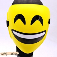 Funny White Smiley Face Halloween Role-Playing Mask hiruko