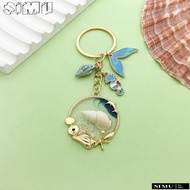 SIMULR Car Key Chain, Zinc Alloy Conch Key Ring, High Quality Durable Shiny Pendant Sea Horse Bag Charm Pendant DIY Jewelry Decorate