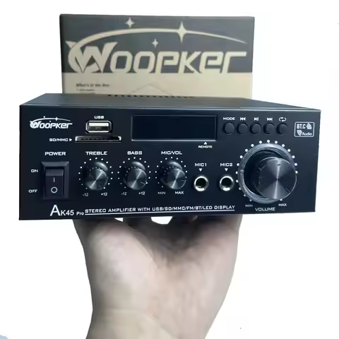 AK45 Pro Audio Desktop Amplifier 2.0 Bluetooth 5.0 HiFi Stereo Max 410W Channel Audio Power Amplifie