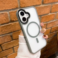 Rainbow case CASE for 15 pro Max เคสอะคริลิคหลังด้าน ขอบสีเทา เคสกันกระแทก เคสด้านชาร์จได้ สำหรับไอโ