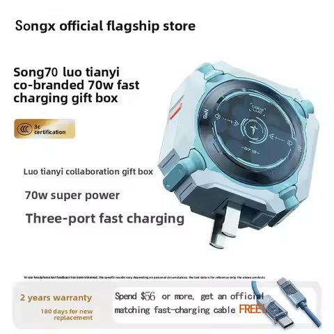 The Wandering Earth x Luo Tianyi GaN Charger 70W Multi-Port Fast Charing Plug For Xiaomi iPhone Huaw