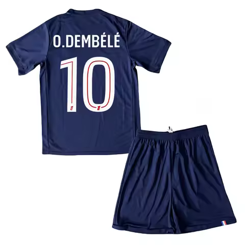 25-26 Mens/Kids New Activewear PSG Soccer #10 O.Dembele Jerseys Fashion Sports T-Shirt Blue