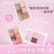 JILL LEEN五色眼影盘哑光大地色腮红高光修容面部综合新手一体盘JILL LEEN five-color eye shadow plate dumbykfhd03my20251019