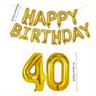 1Set 32in Gold Number Foil Balloons 40th Happy Birthday Party Decorations Adult 40 Years Old Anniver