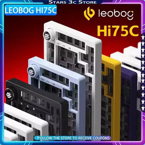 LEOBOG Hi75C Mechanical Keyboard Aluminum Alloy Kit Gasket Soft Elastic Structure Multi-function Kno