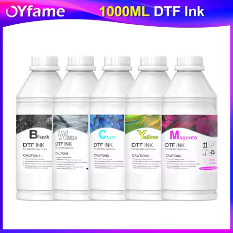 OYfame DTF Ink 1000ML Direct to Transfer Film Ink for Epson Printhead i3200 XP600 TX800 L1800 1390 L