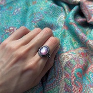 喜迎瑤 925銀 紫雲母 紫鋰雲母 戒指 活口戒指 手工銀飾 天然石